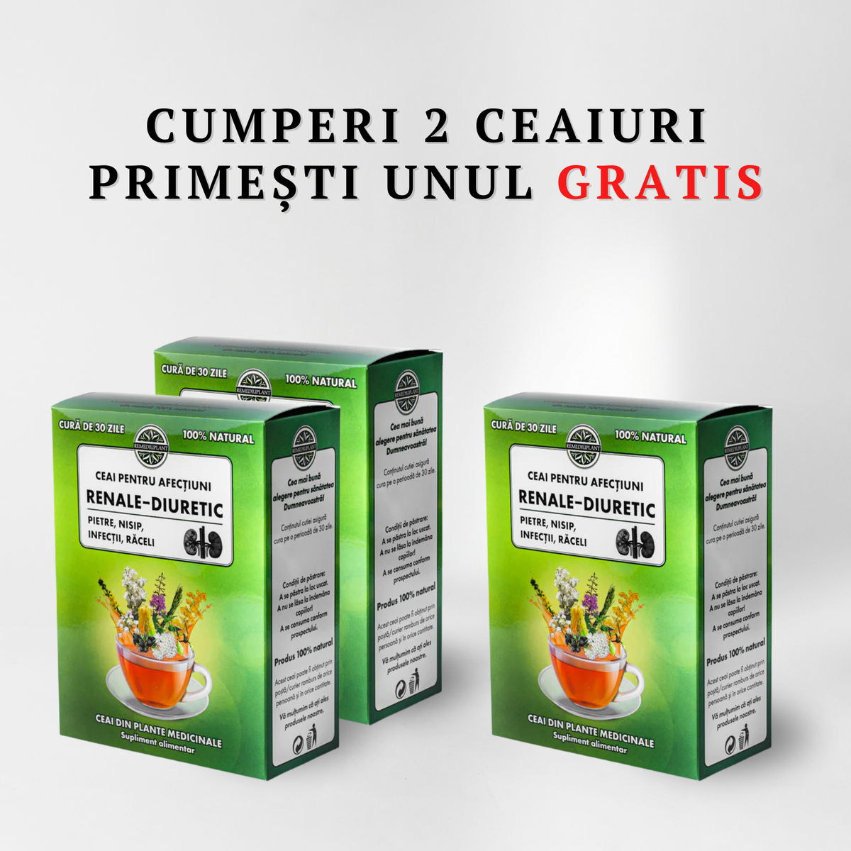 Ceai pentru afecțiuni renale – diuretic 2 + 1 GRATIS