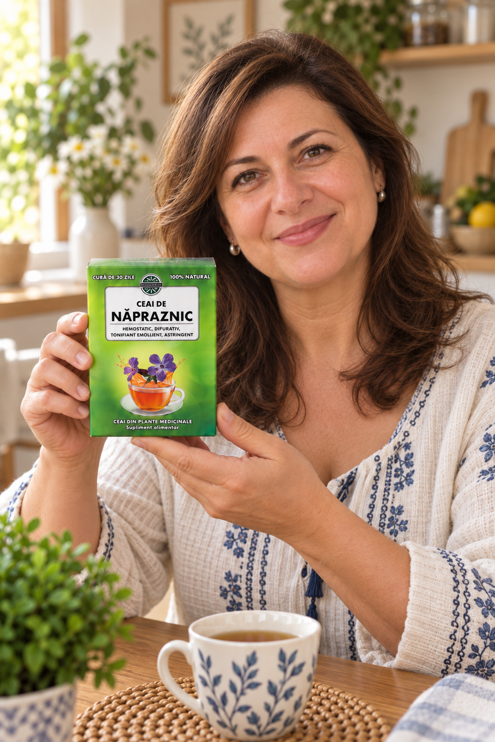 Femeie tinand Ceai de napraznic 250 gr