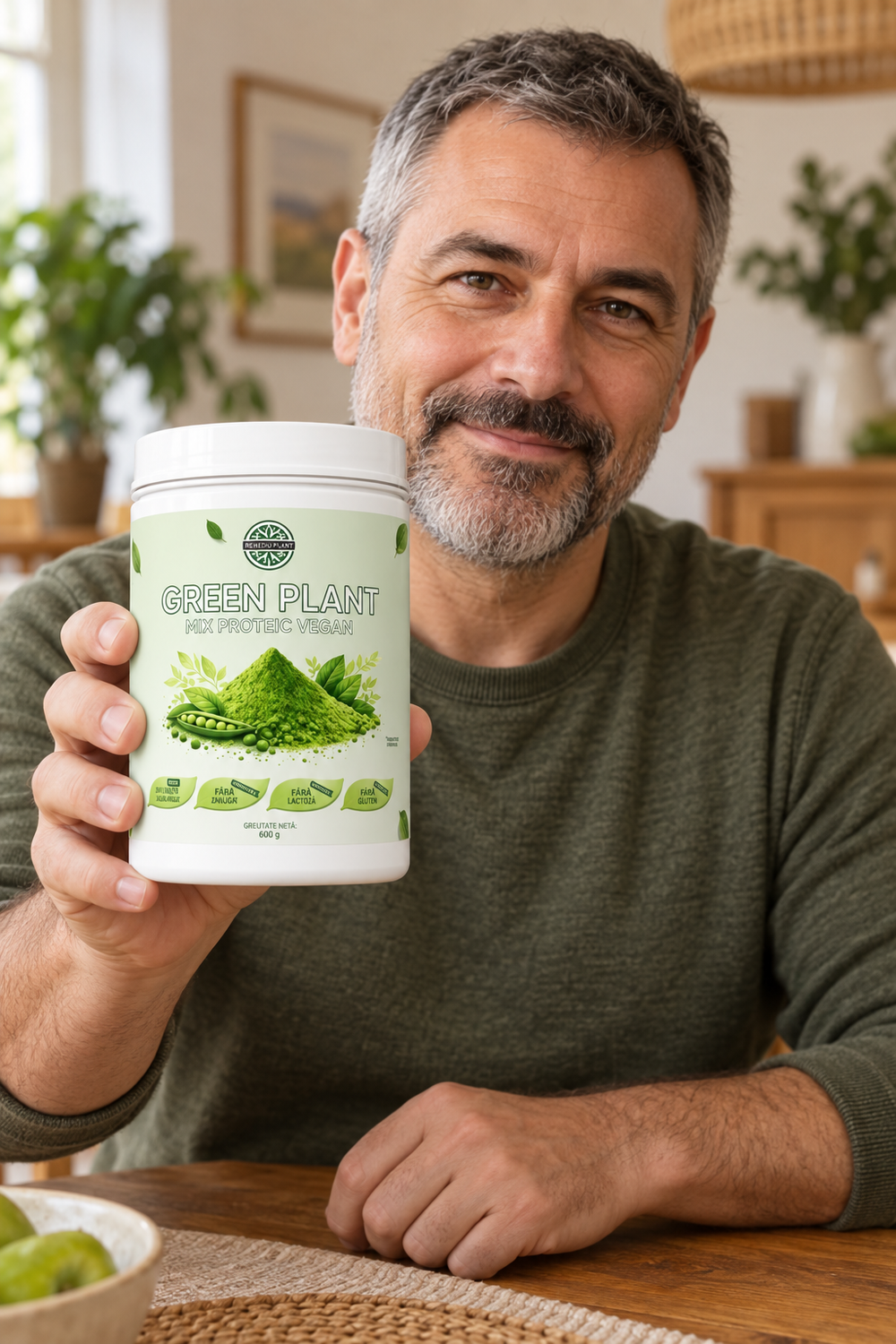 Barbat tinand Green Plant - Mix proteic vegan - 500g