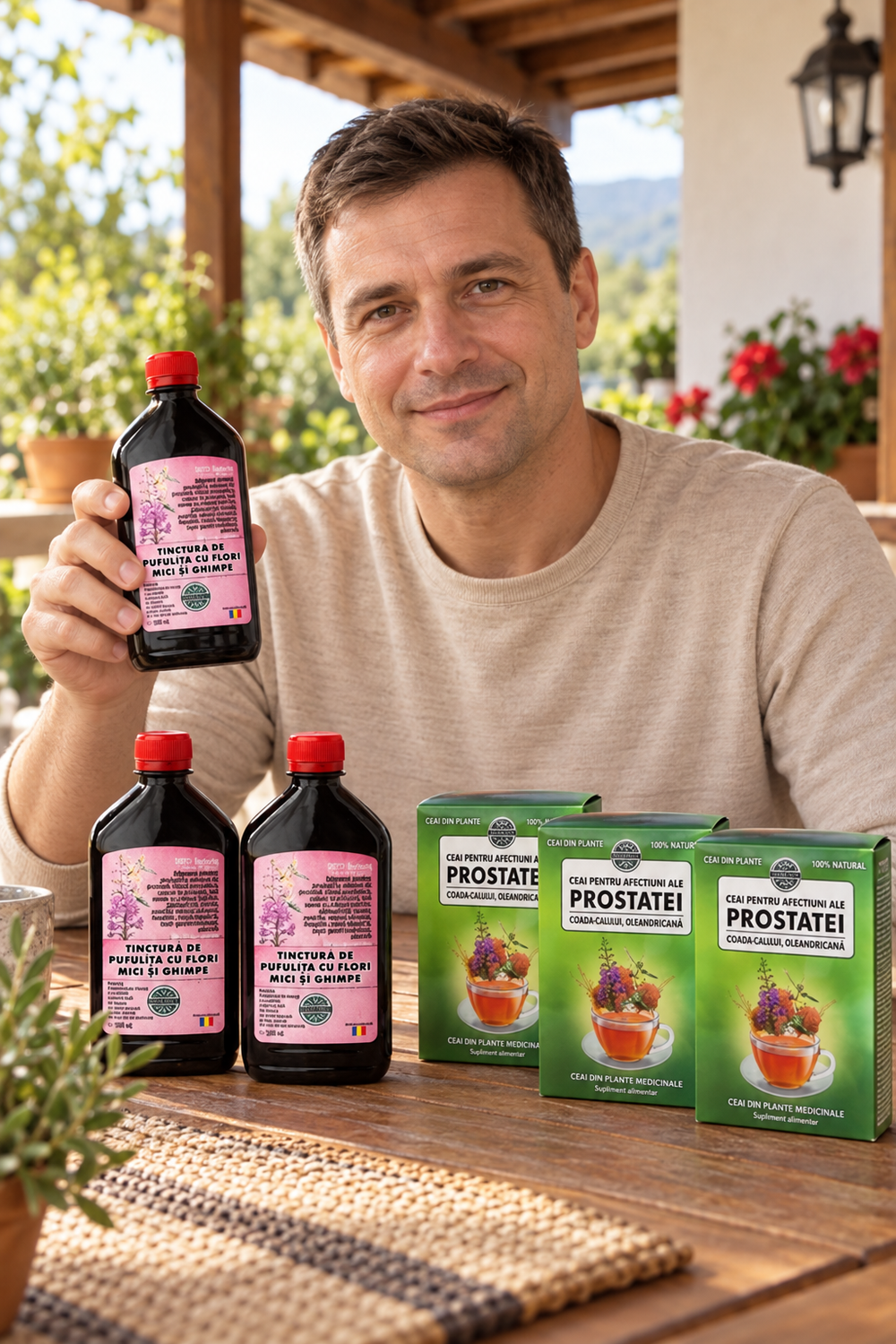 Barbat tinand Pachet afectiuni ale prostatei