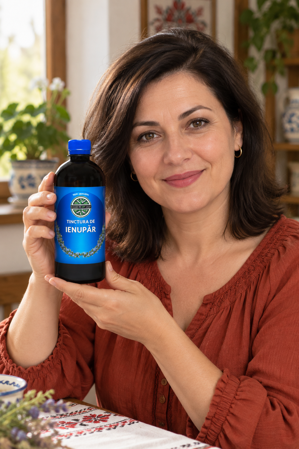 Femeie tinand Tinctura de ienupar 500 ml