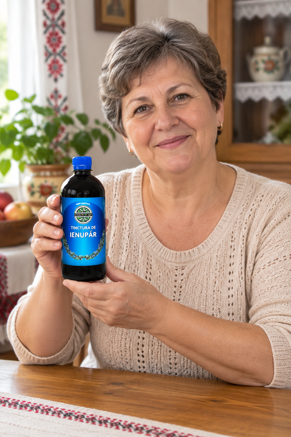 Femeie tinand Tinctura de ienupar 500 ml