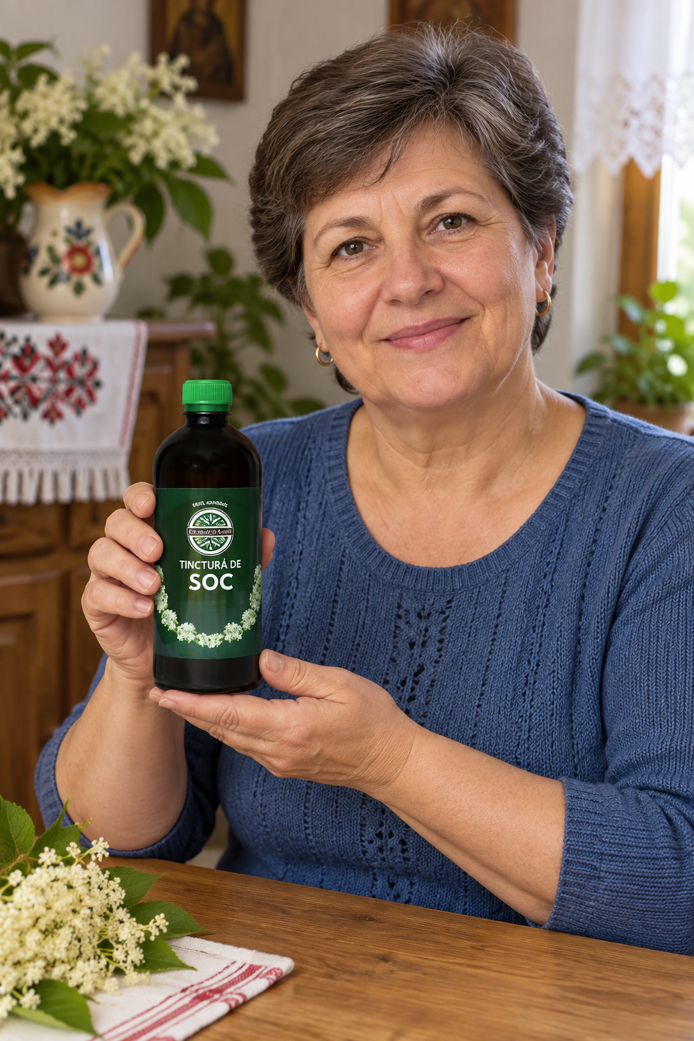 Femeie tinand Tinctura de soc 500 ml