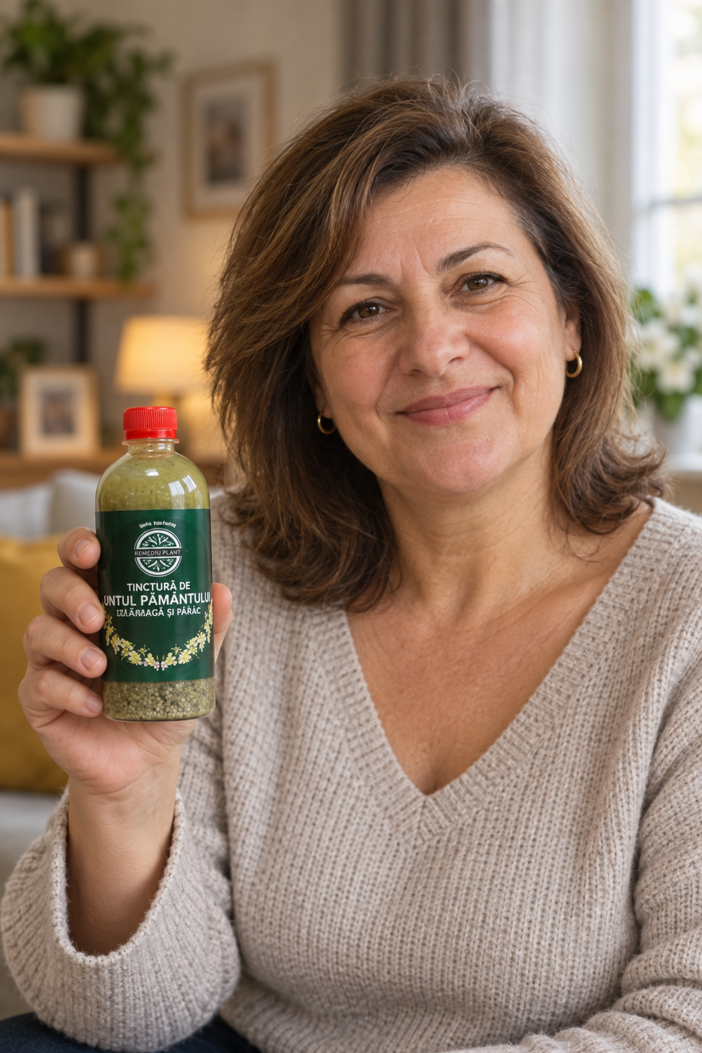 Femeie tinand Tinctura de untul pamantului 500 ml